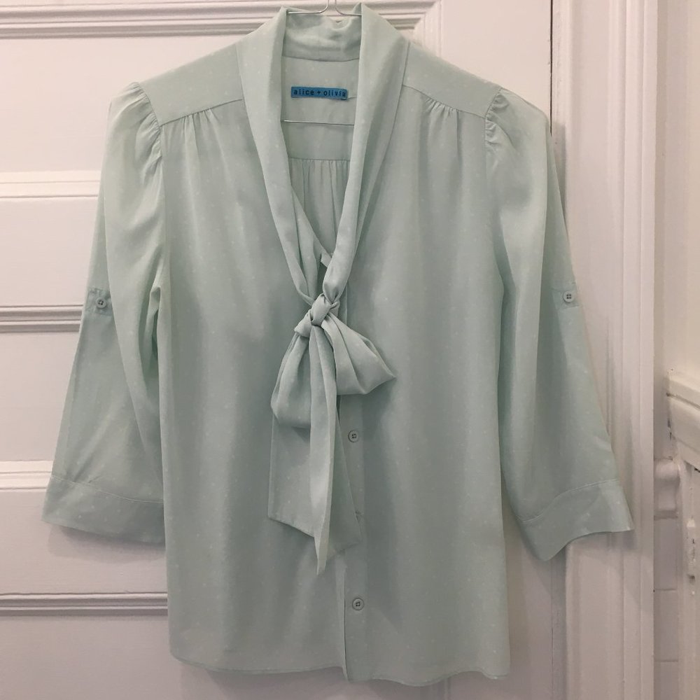 Alice + Olivia Tie-Neck Blouse